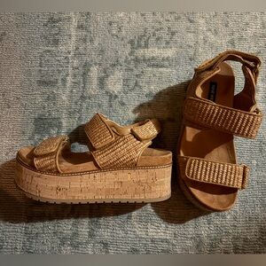 Nine West Tan Platform Sandals